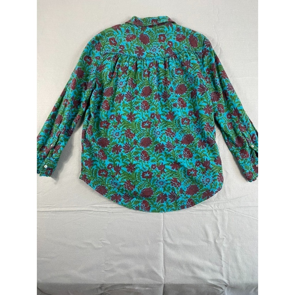 Sundance Shirt Sz M Floral Eyelet Boho Relaxed Pleated Western Boho Cowgirl - Picture 10 of 14
